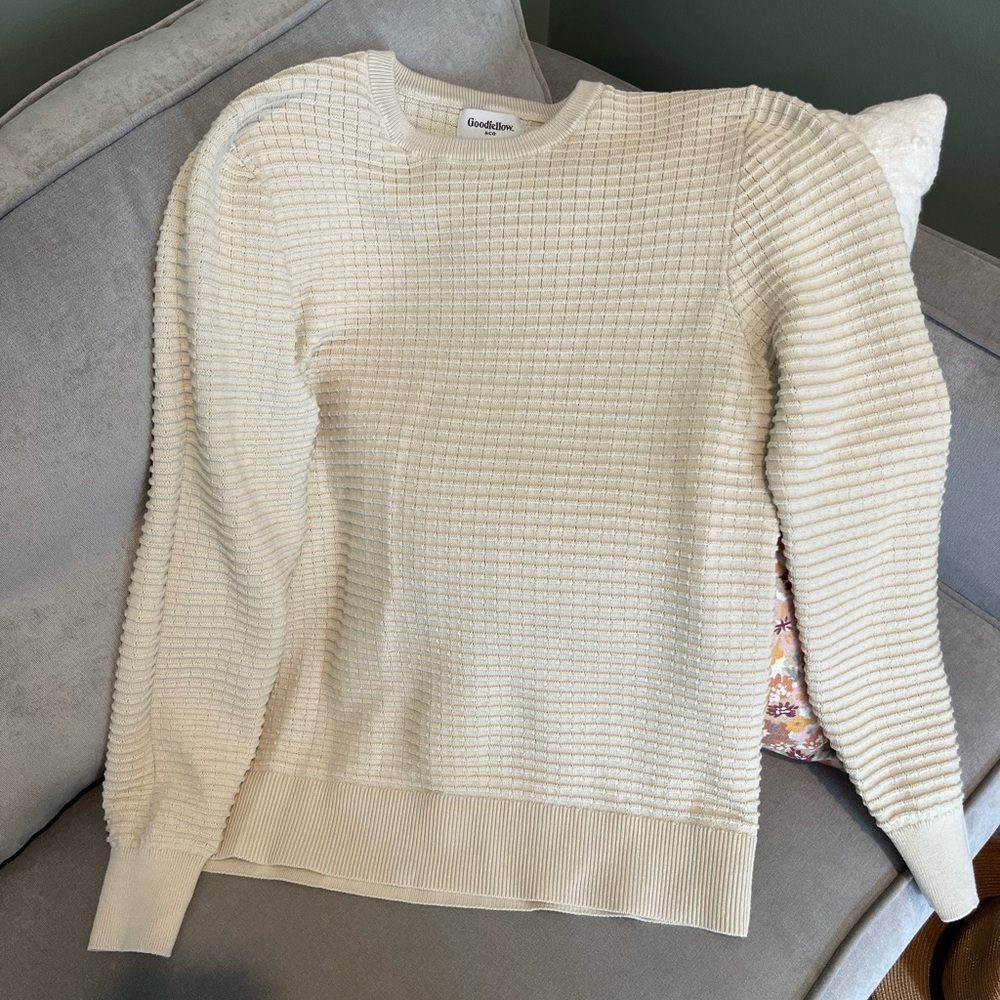 Goodfellow & Co Textured Cream Crewneck Sweater